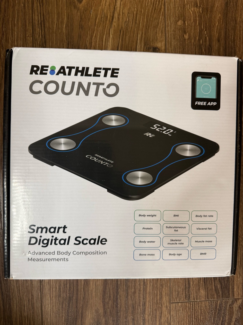 Smart Digital Body Scale in Black with Blue Accents